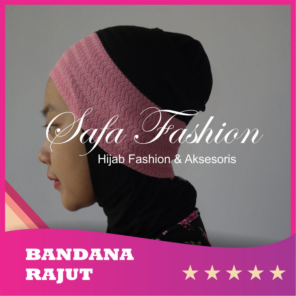 BANDANA RAJUT BOLAK-BALIK / inner Jessica / ciput wanita / bandana / aksesoris wanita