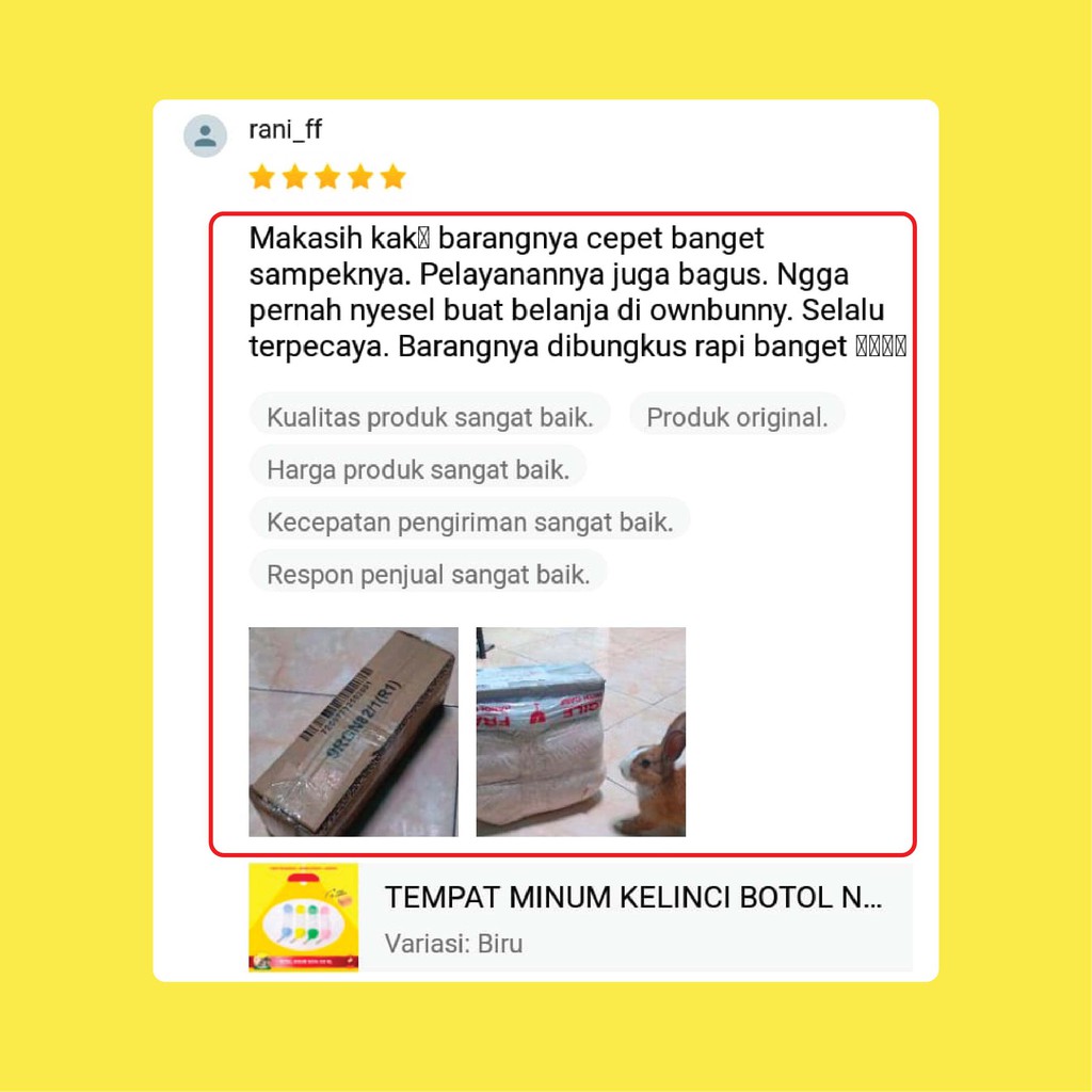 TEMPAT MINUM KELINCI BOTOL NAVO 500ML