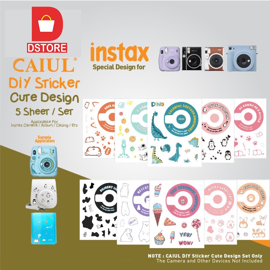 

DIY Cute Animal Series Sticker Body for Fujifilm Instax Mini 11 Stiker (isi 5 sheets)