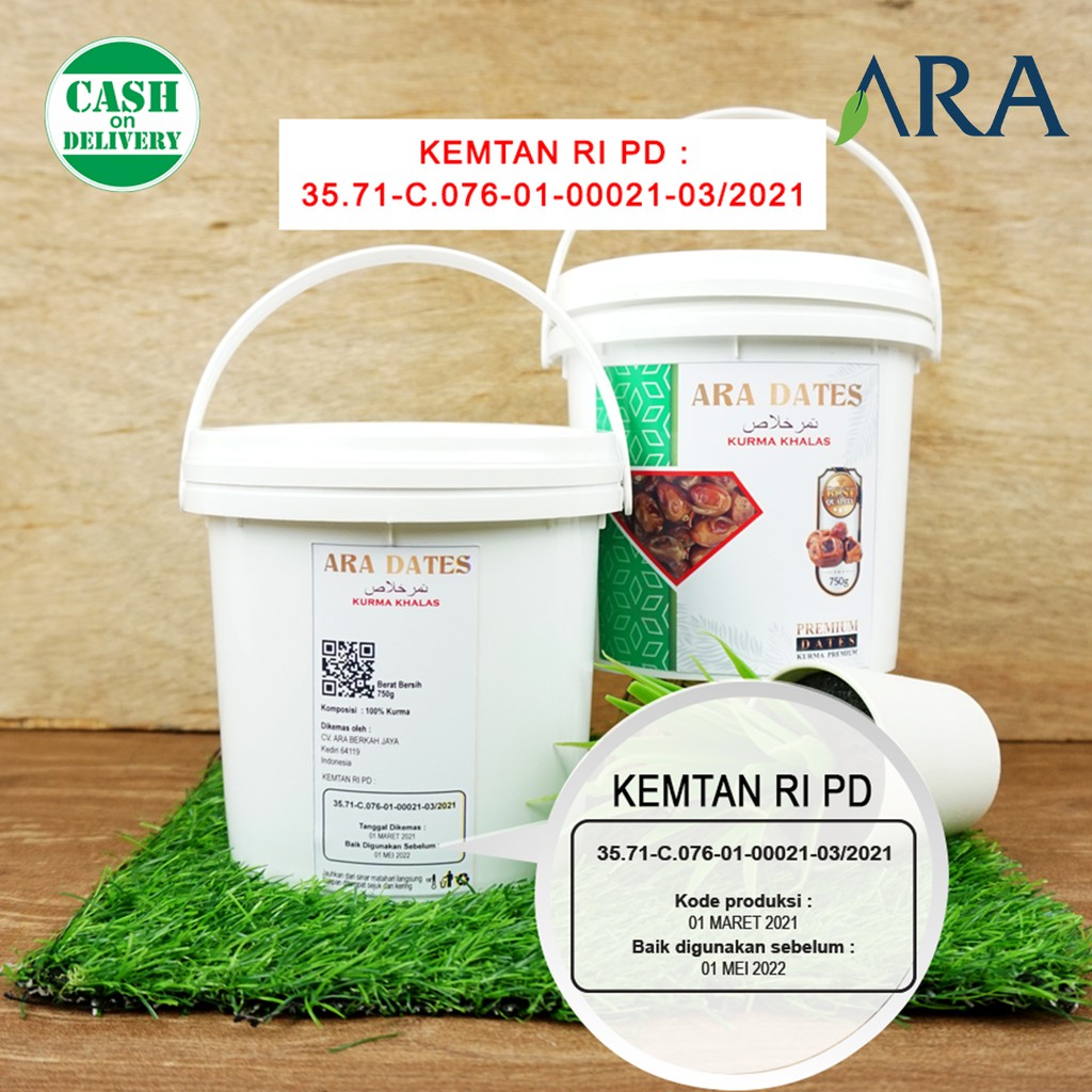 Kurma Khalas 750gr Premium KEMTAN Kemasan Ember