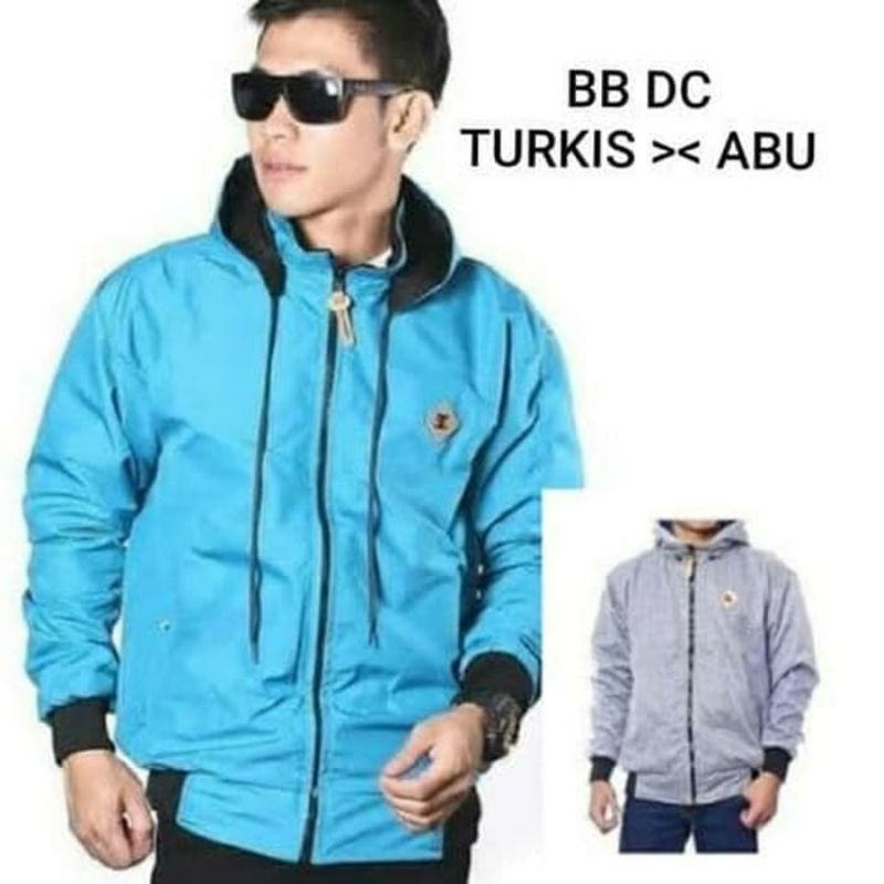 JAKET BOLAK BALIK PRIA BB DC 2in1 PARASUT FLEECE ALL SIZE FIT TO XL