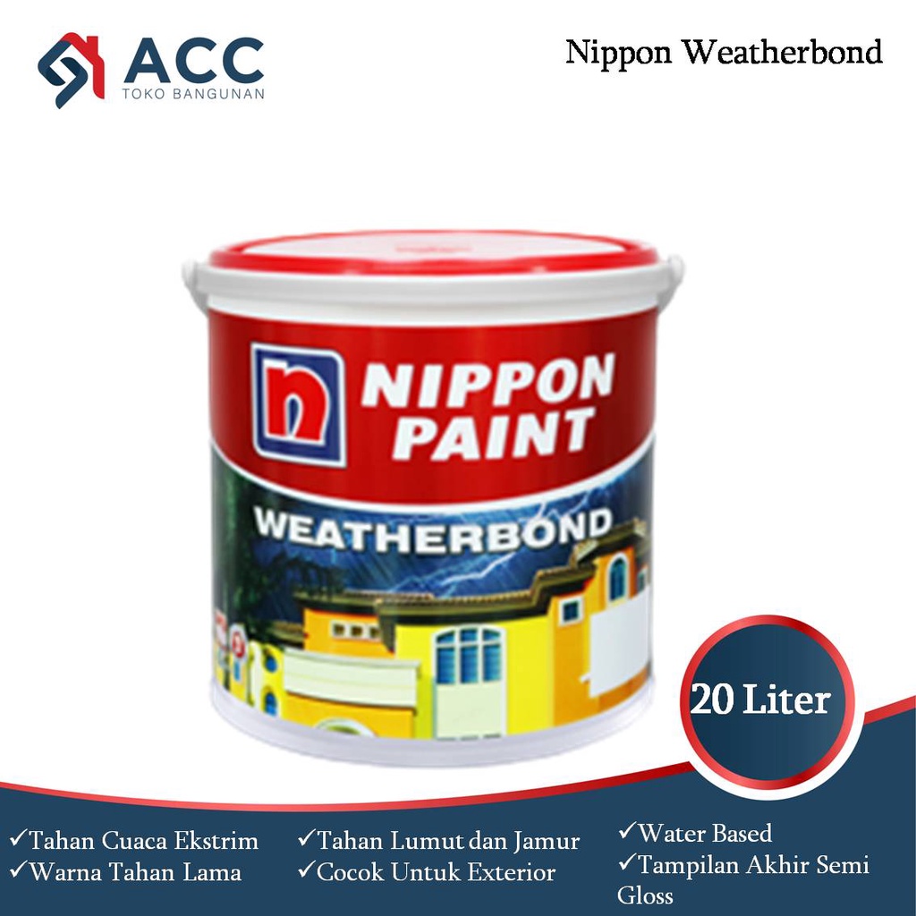 Nippon Paint Weatherbond 20liter HARBOUR cat tembok eksterior