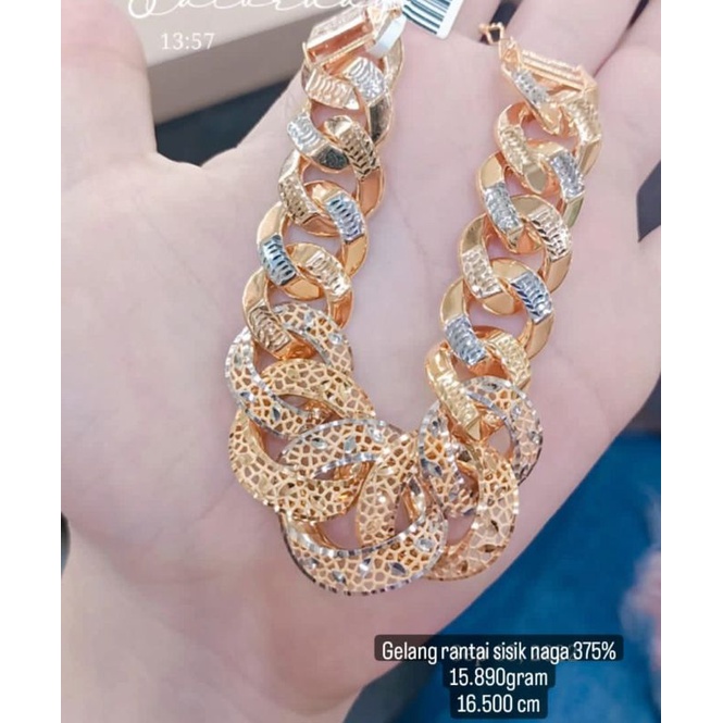 gelang Sisik naga emas Jakarta kadar 375%
