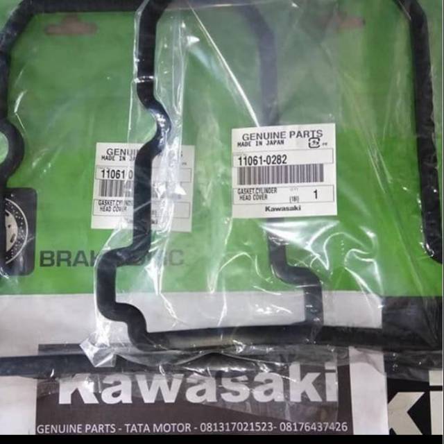 Paking gasket karet head cylinder ninja 250 fi karbu original Kawasaki 11061-0282
