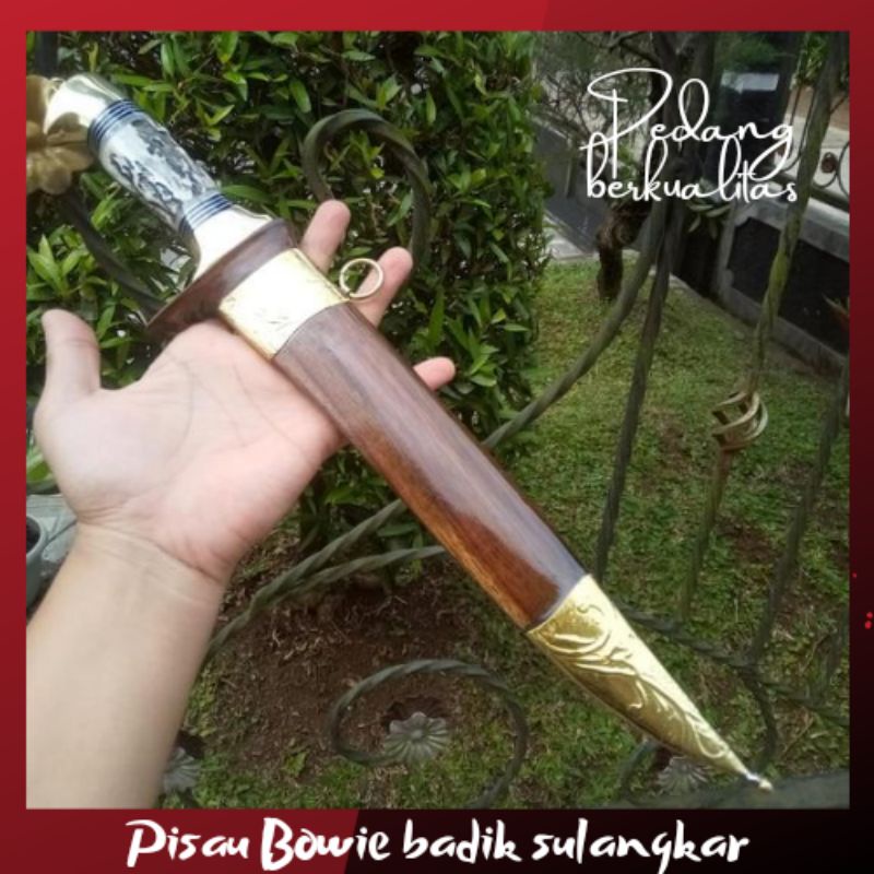 PISAU BOWIE BAD1K DAMASCUS SULANGKAR MULTIFUNGSI SUPER TAJAM