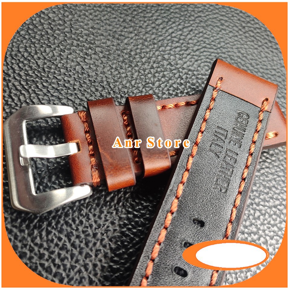 Tali Jam Tangan Kulit Genuine Leather 22 mm 24 mm Kulit Strong