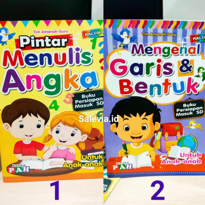 Jual Buku Pintar Menulis Angka Garis Bentuk TK A TK B PAUD Montessori ...