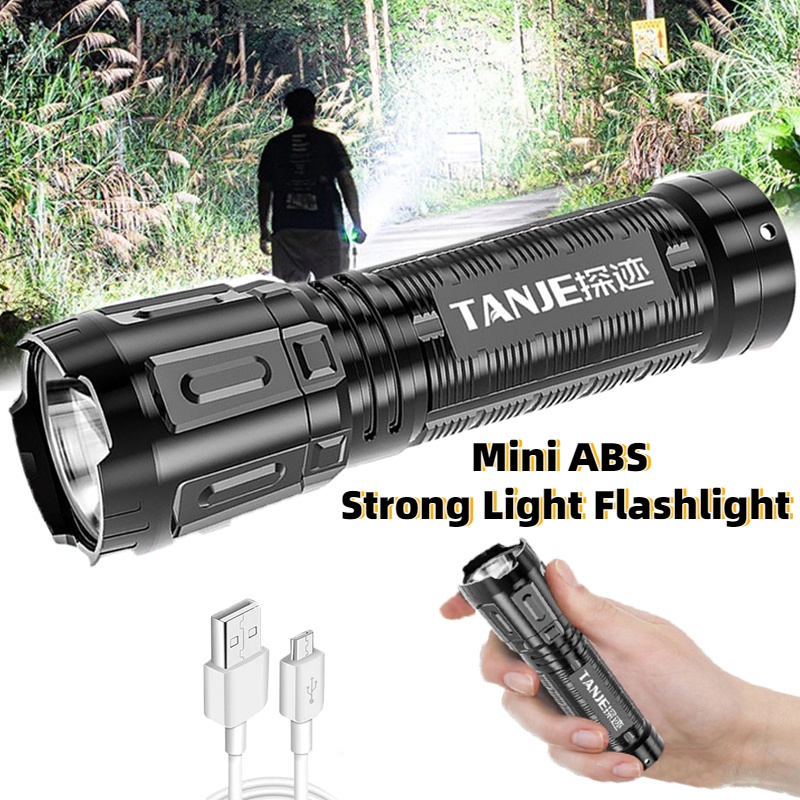 Lampu Senter LED Darurat Mini Handheld Usb Rechargeable Tahan Air Untuk Hiking / Camping / Survival