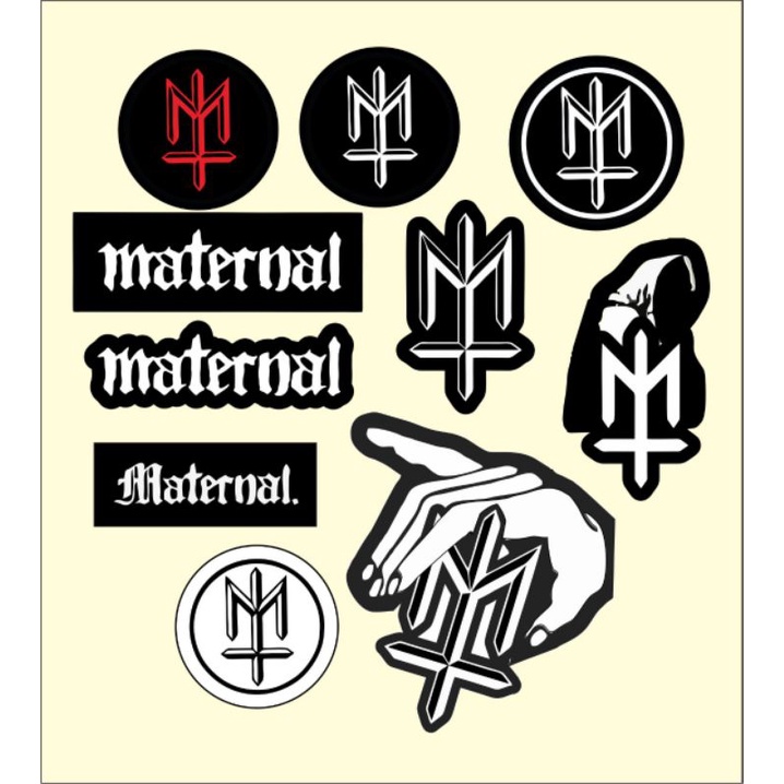Stiker Sticker Brand Paket maternall Distro Racing Cutting band metal rock case phone dinding kulkas
