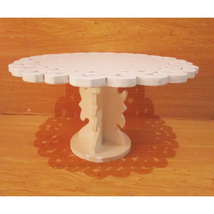 Cake Stand Ukir 25 cm - Putih cake stand kayu cupcake stand