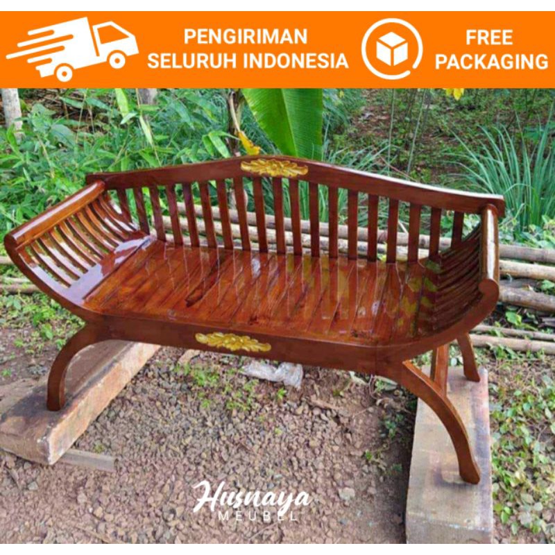 KURSI TERAS YUYU MINIMALIS KAYU JATI / BANGKU YUYU SANDARAN / BANGKU MINIMALIS YUYU KAYU JATI