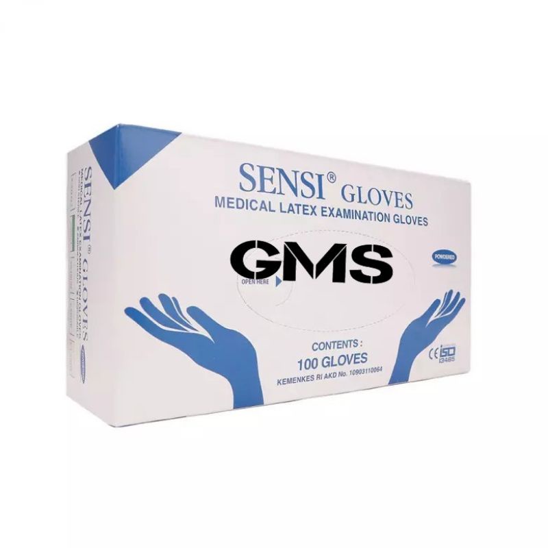 Sarung Tangan Sensi Latex / Examination Gloves Sensi Per Box isi 100 Pcs