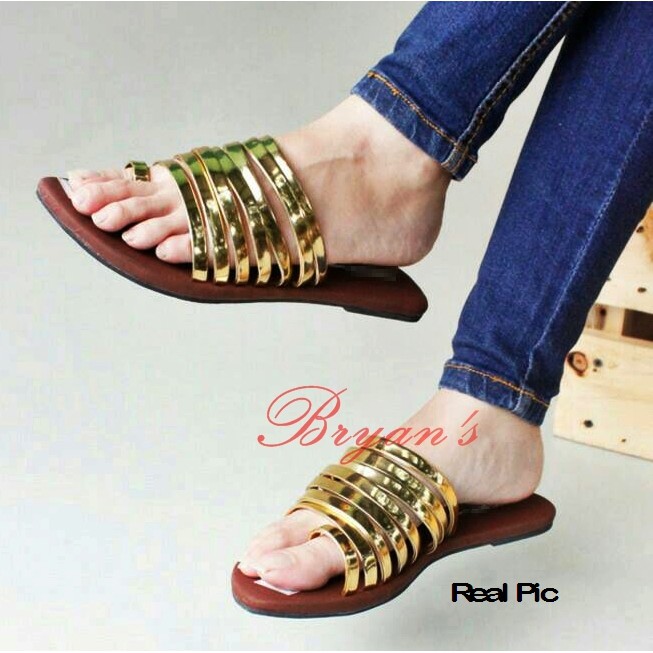 SENDAL SANTAI TEPLEK GELANG RING EMAS