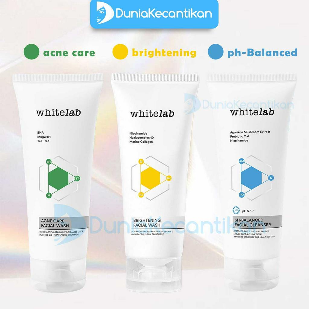 WHITELAB Facial Wash Acne Sabun Cuci Muka Whitelab Brightening PH Balance Pembersih Wajah White Lab