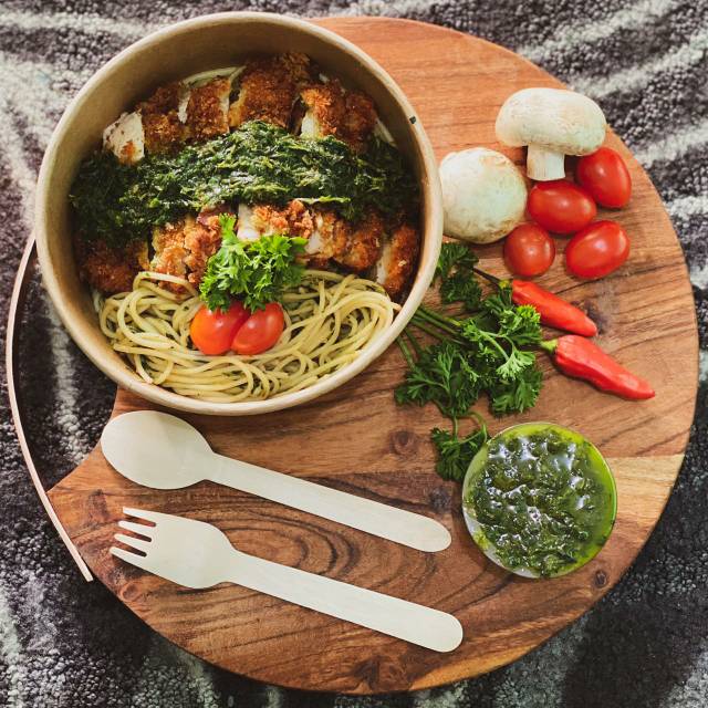 

Spagetti pollo verde