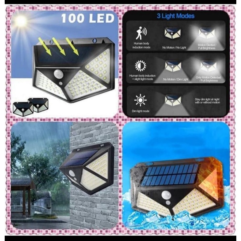 Lampu solar 100led