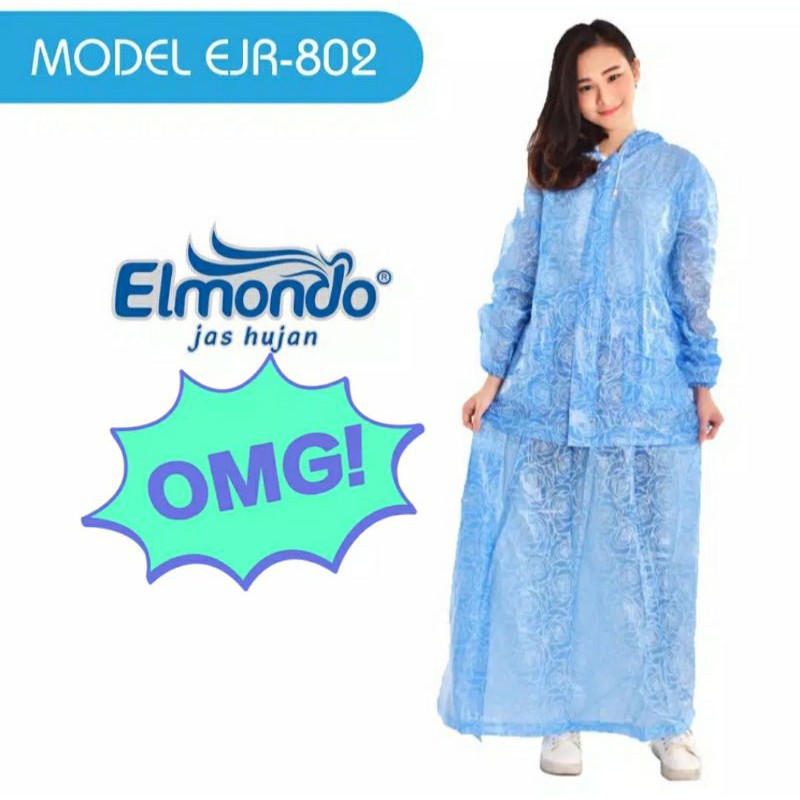 Jas Hujan Wanita Rok ROSALIA Elmondo 802 Motif Bunga Mawar