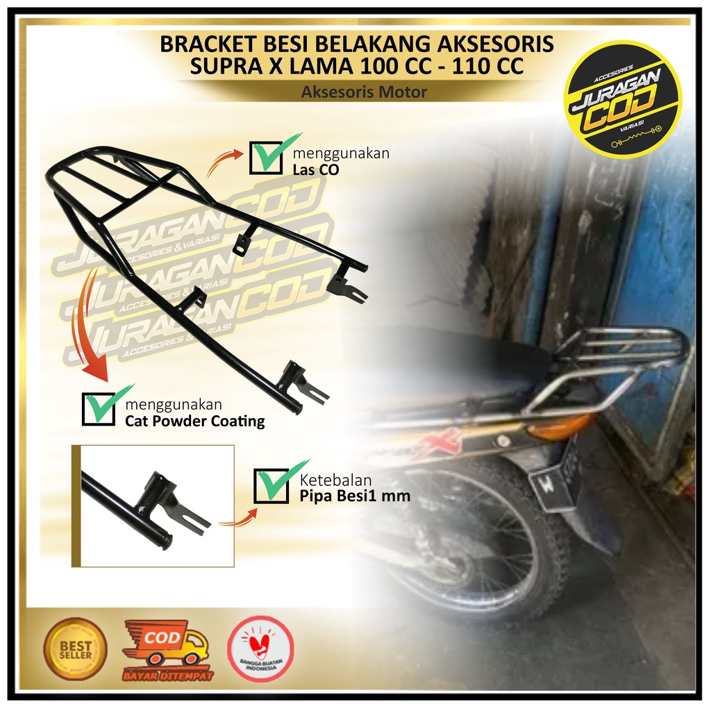 Bracket Besi Belakang Supra lama 100cc X V XX 1996-2005 / Aksesoris Box Supra Fit lama karbu (COD)