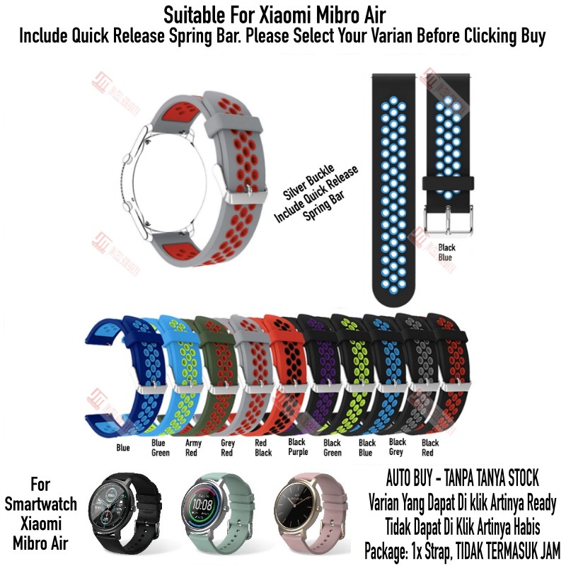 NSB Tali Jam 20mm Watch Strap Xiaomi Mibro Air  - Rubber Sporty SIlikon