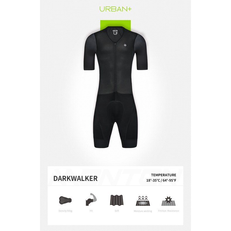 Monton Skinsuit Mens Urban Darkwalker Short Sleeve