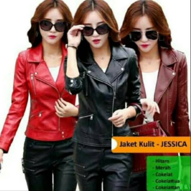 Jaket Kulit Wanita Premium Taslan Polar Tebal Adem Hoodie Cewek Hijacket Ghania V1C5