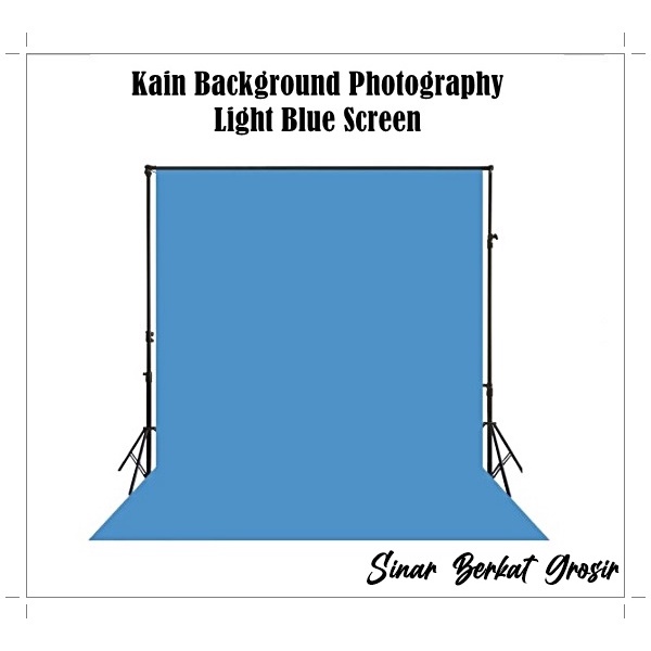 Kain Background Foto Video Light Blue Screen / Kain Backdrop Biru Muda