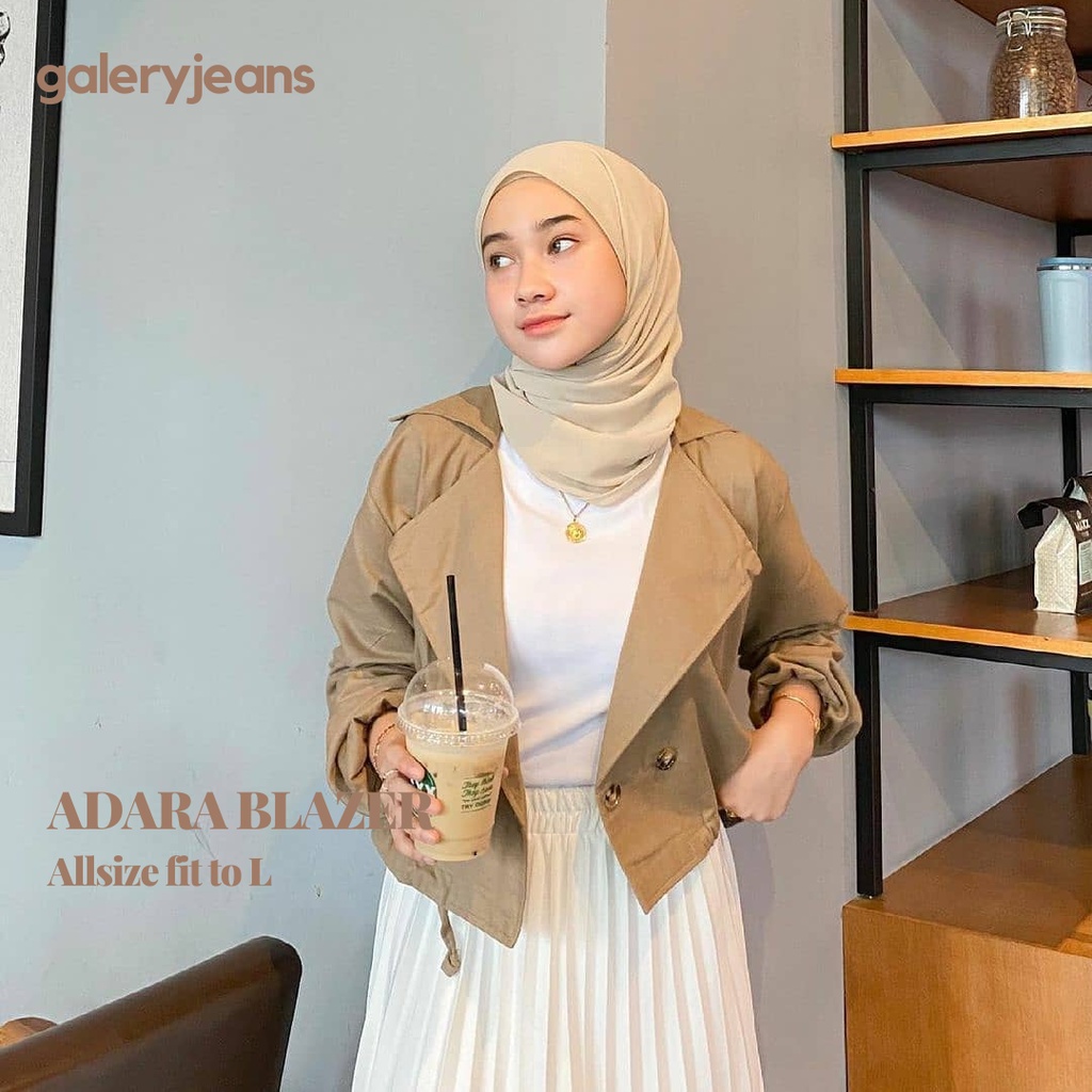 Lokal Fashion - Adara blazer cardigan wanita panjang kekinian 2021/ Outer wanita korean style/ Jaket