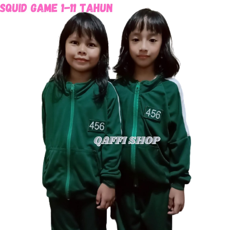 BAJU ANAK PEREMPUAN LAKI LAKI SETELAN SQUID GAME ANAK SETELAN JAKET ANAK 1-11 TAHUN