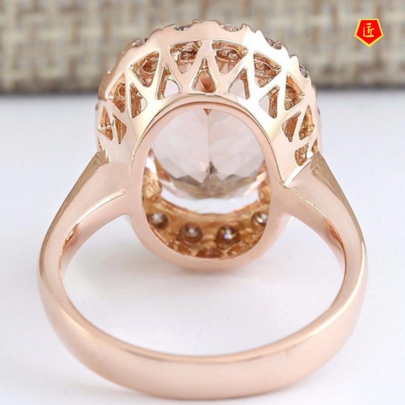 [Ready Stock]Creative Champagne Topaz Ring Personality Fashion