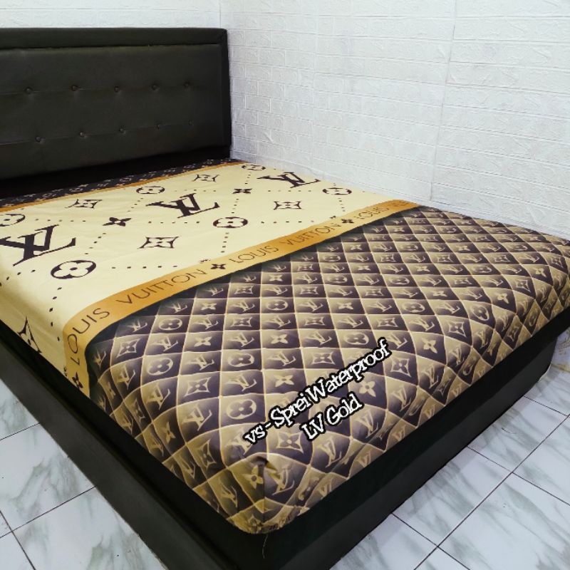 SPREI WATERPROOF MOTIF SPREI ANTI OMPOL 120 160 180 200-LV Gold