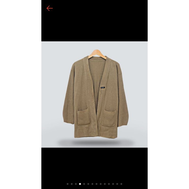 kardigan oversize outer rajut wanita-Mocca
