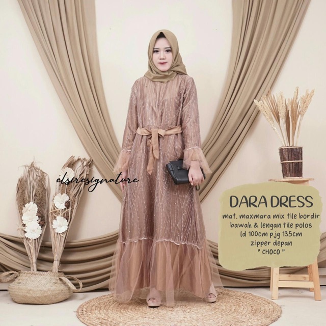 DARA DRESS Gamis Busui Tile Brukat Kondangan Gaun Brokat Murah