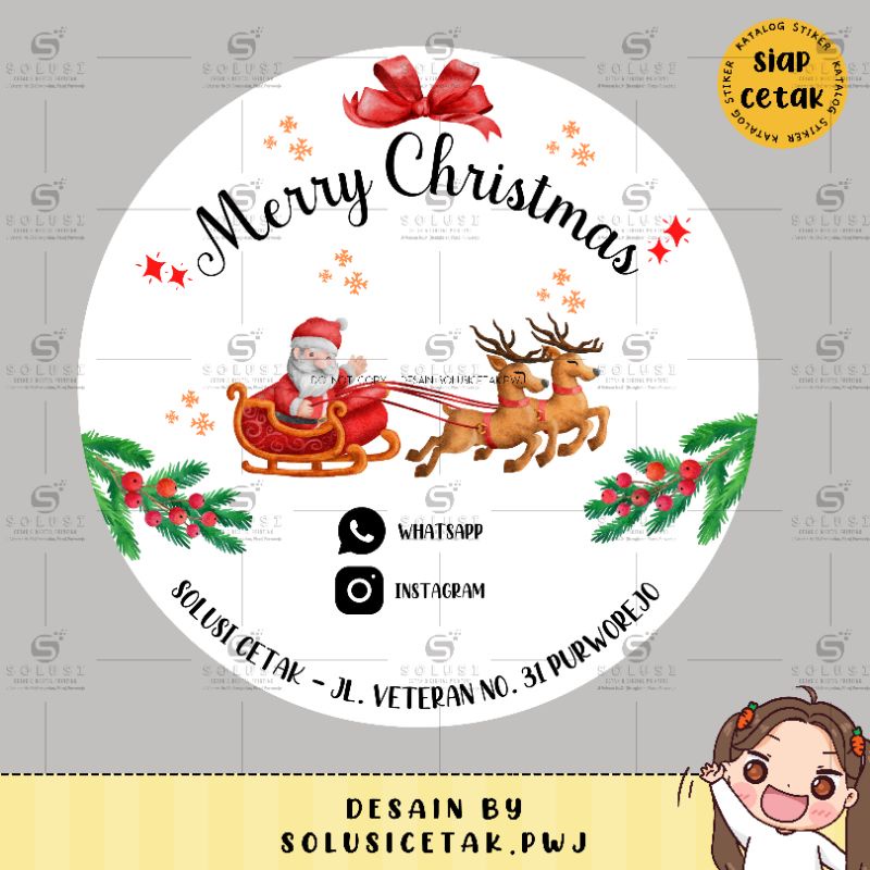 

Stike Natal Bulat / Stiker natal toples / stiker natal kue / stiker natal lucu / stiker natal olshop / stiker packaging / stiker kemasan / label toples / label kemasan