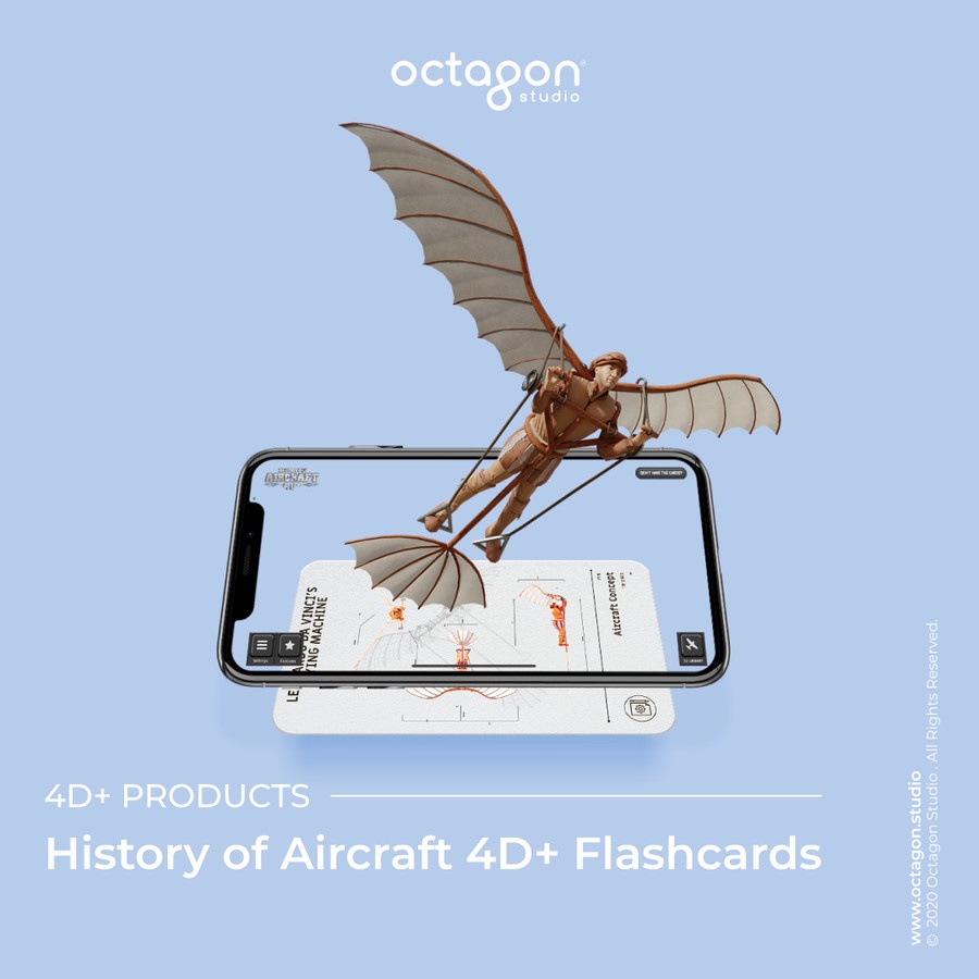 Kartu Aircraft 4D+ / Flash Card / Mainan Edukasi Anak (Octagon Studio)