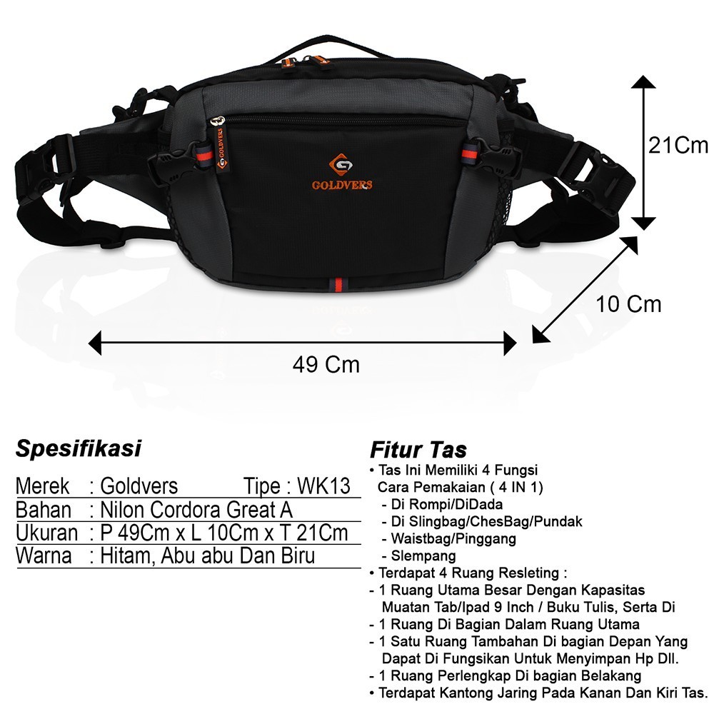 Tas selempang pria waistbag pria tas dada  - DISTRIBUTOR TAS