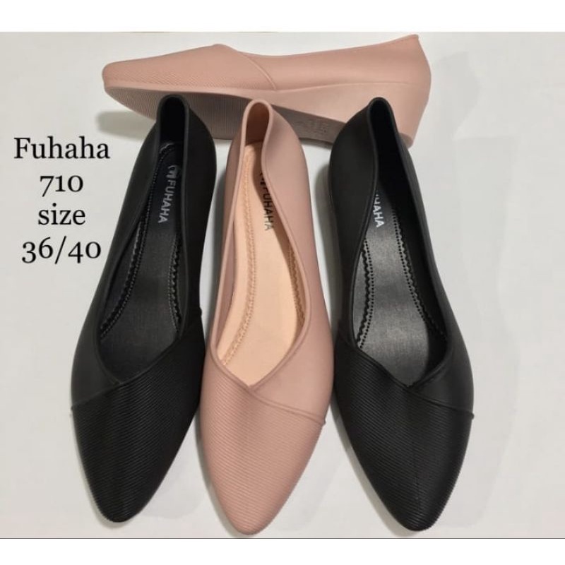 FUHAHA 710-711 Sepatu Kerja jelly Wedges Hak 4cm