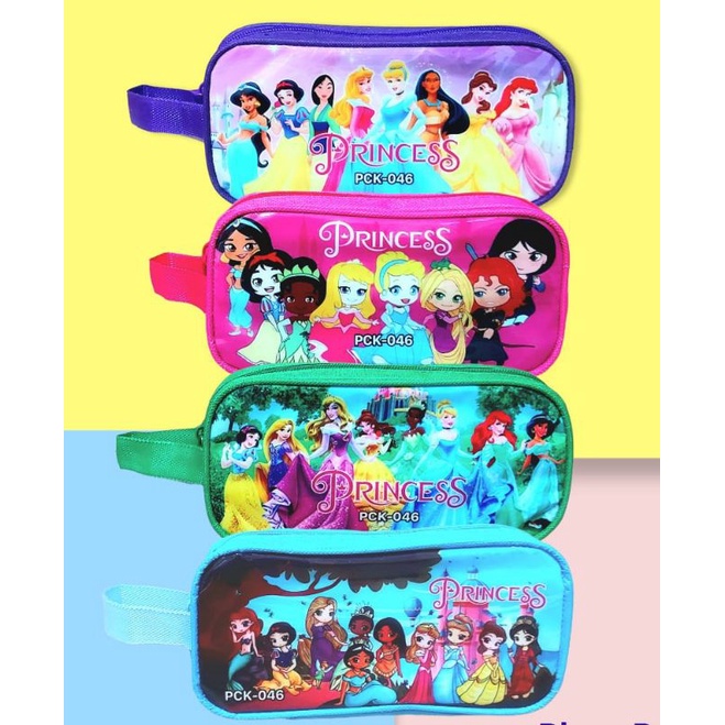 

kotak pensil / tempat pensil anak cewe kain resleting motif princess PCK046