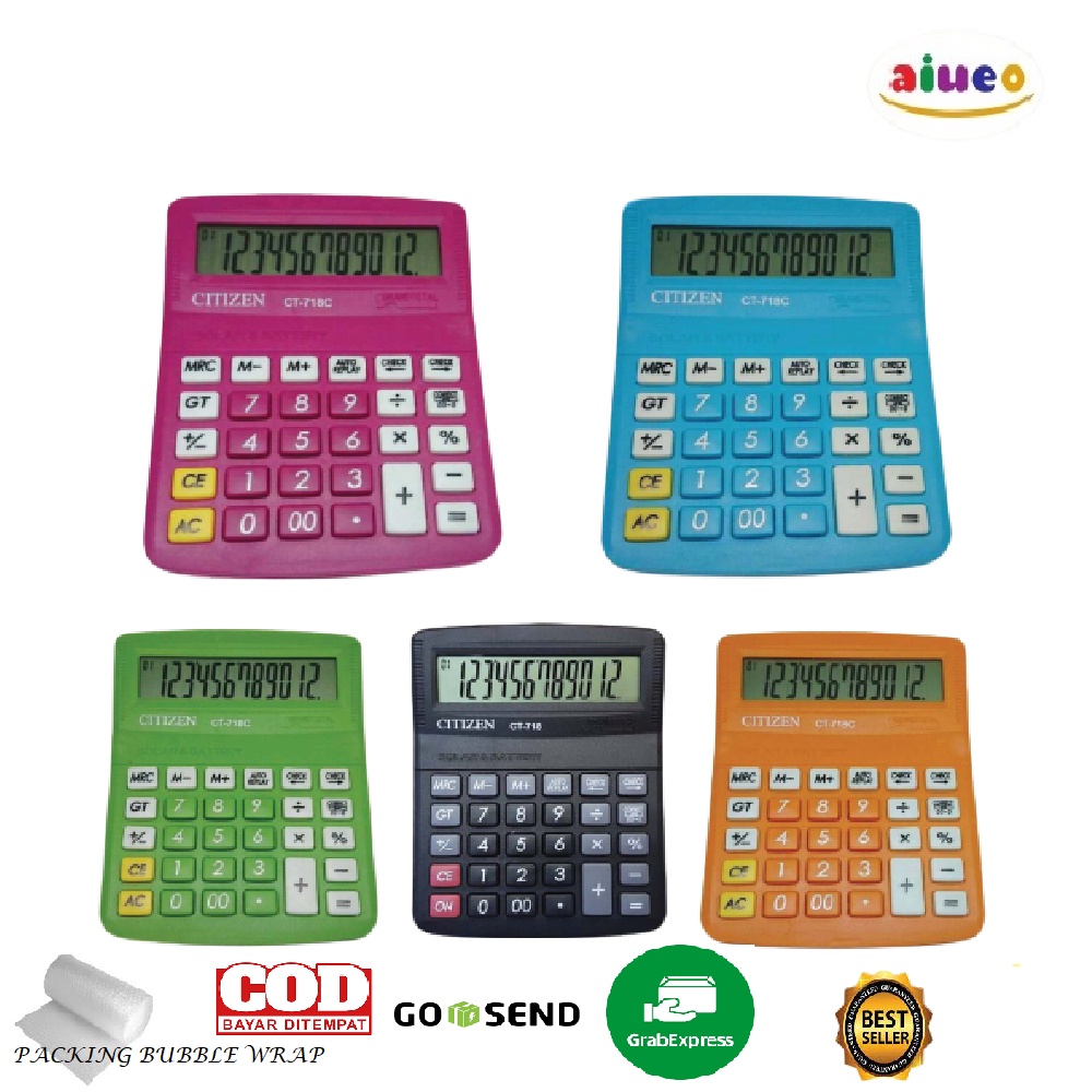 

Kalkulator Citizen Ct-718C Kalkulator Ct 718 C Electronic Calculator 12 Digits