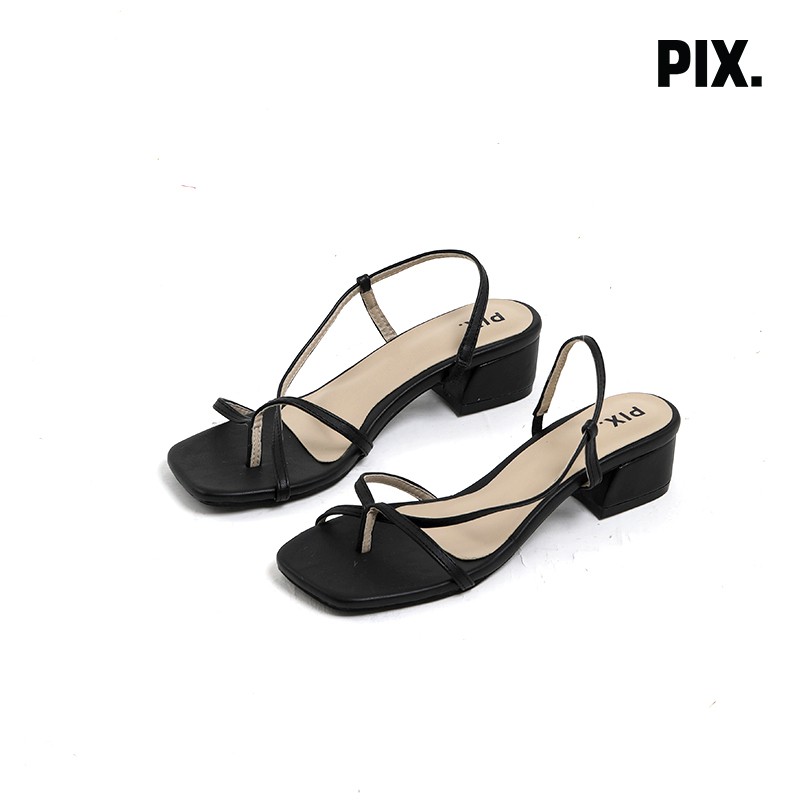 

PixFootwear Black Saddie Heels Shoes Series - Sepatu Hak Heels Wanita Hitam