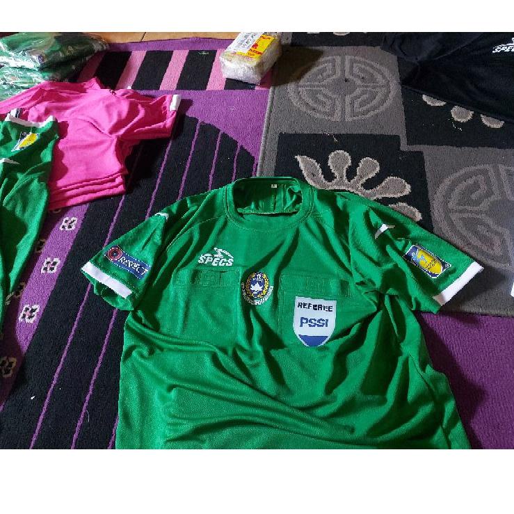 Terbaru.. baju wasit specs 2021 plus 4 logo tambahan ( pssi_referee pssi_ fairplay_respect ) hanya b