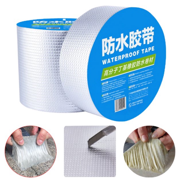 Lakban Anti Bocor 5M Lakban Aluminium Anti Bocor Tahan Panas dan Air Aluminium Foil Tape Lakban Waterproof Anti Bocor Lakban Aluminium Anti Panas Super Waterproof