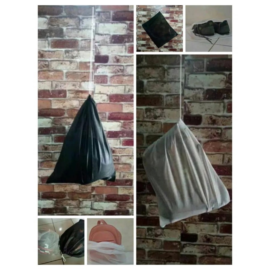 Dust Bag Cover Tas Serut Polos - Pembungkus Bungkus Tas Pelindung Sarung Spunbond  Pelindung Helm