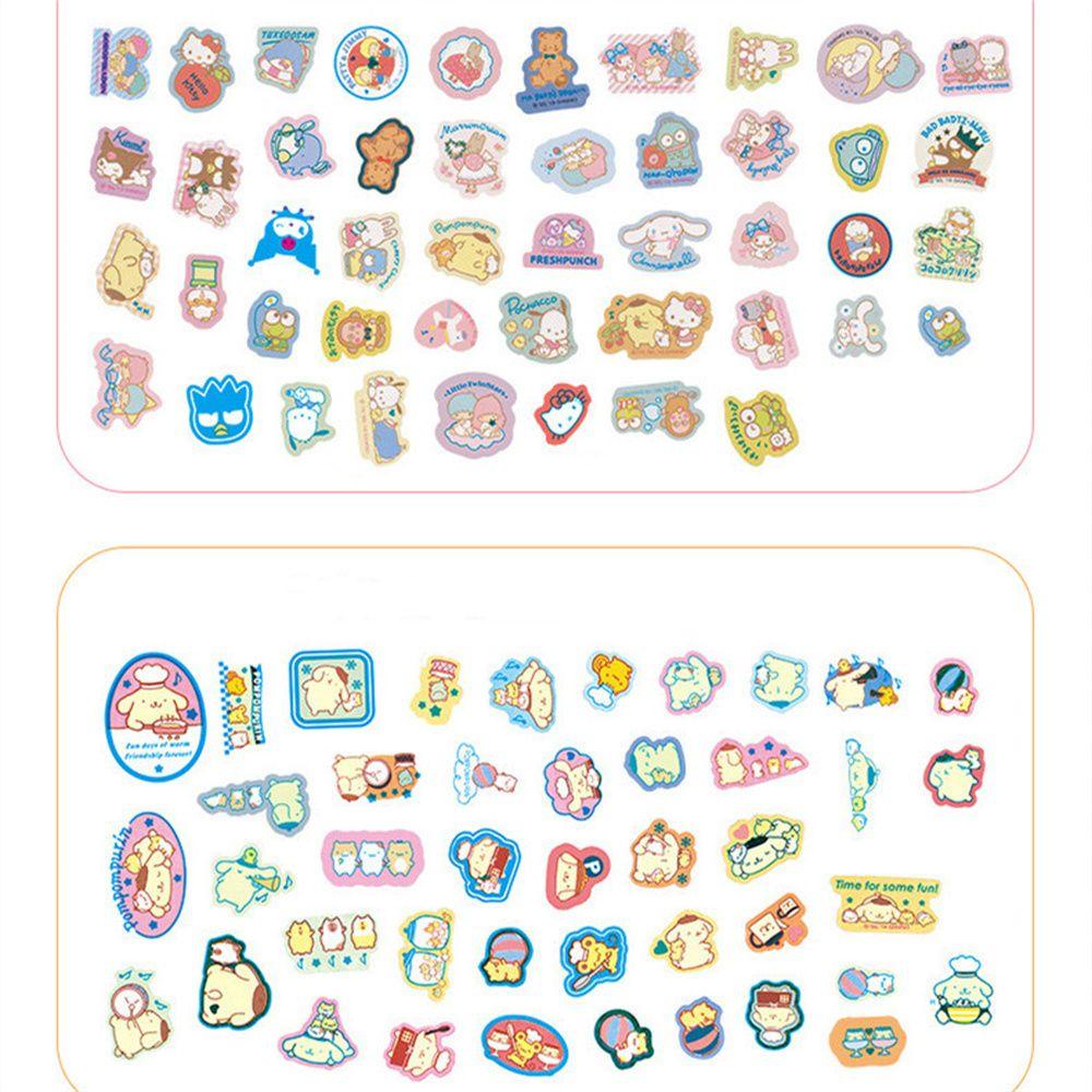 Augustina Stiker Label Motif Kartun Bahan PVC Untuk Dekorasi Diaryjurnal DIY