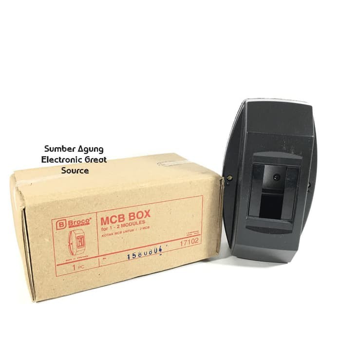 Box MCB Hitam Merk Broco 17102 Tebal lUntuk 1-2 Modules Kotak MCB