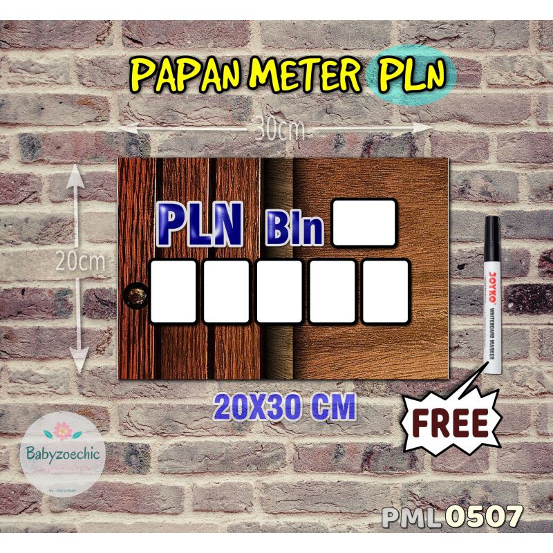 

Zoe Papan Meter Listrik PLN PAM motif Unik - Wooden 07