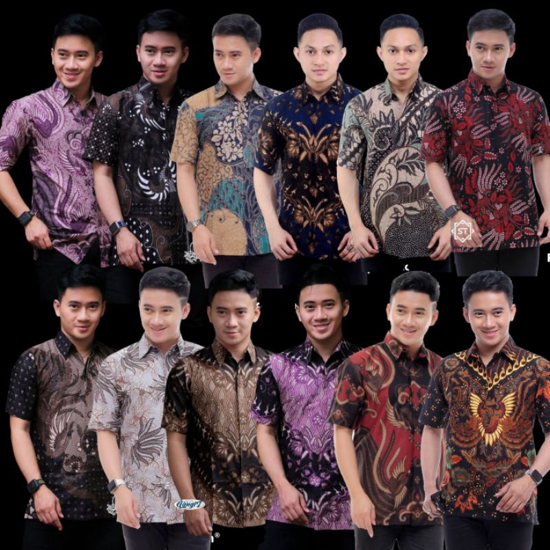 kemeja batik pria lengan pendek baju batik pria batik kantor seragam kerja ukuran reguler