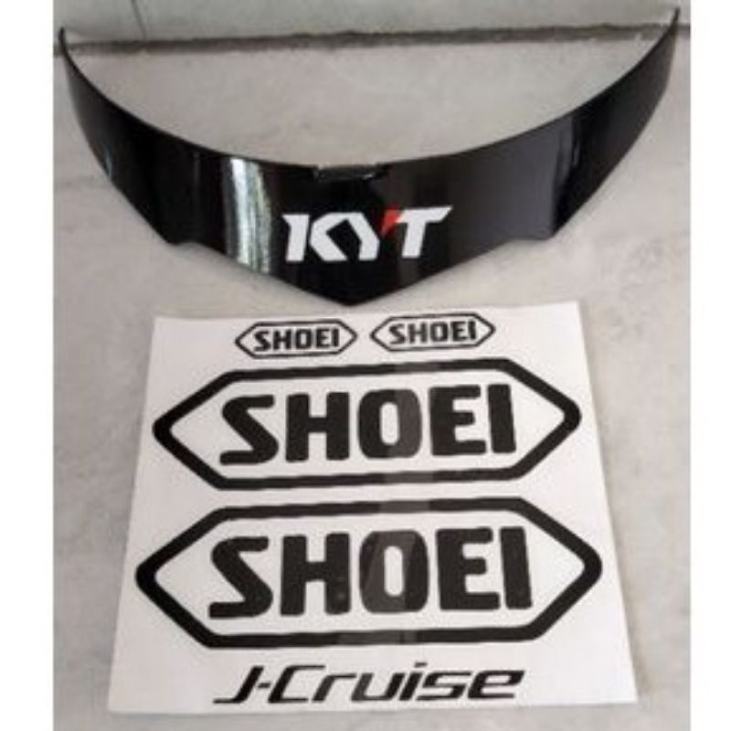 spoiler helm KYT Kyoto + stiker shoei j cruise
