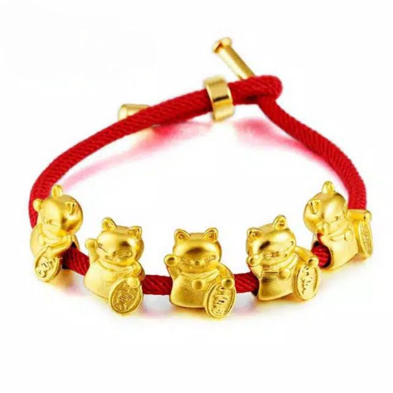 Gelang Emas Lucky Cat Perhiasan