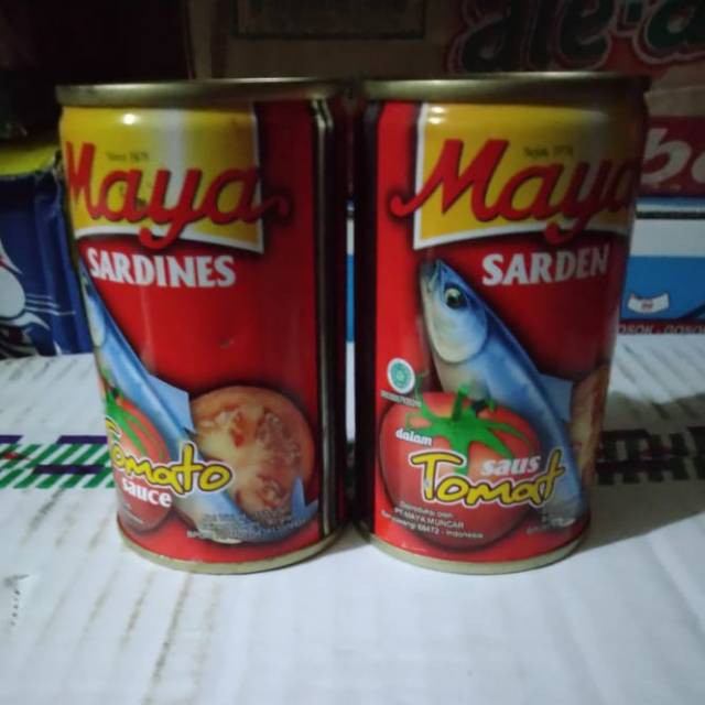 Maya Sarden Kaleng 155 Gram / Sarden Maya Kecil / Sarden Maya Saus Tomat 155 Gram