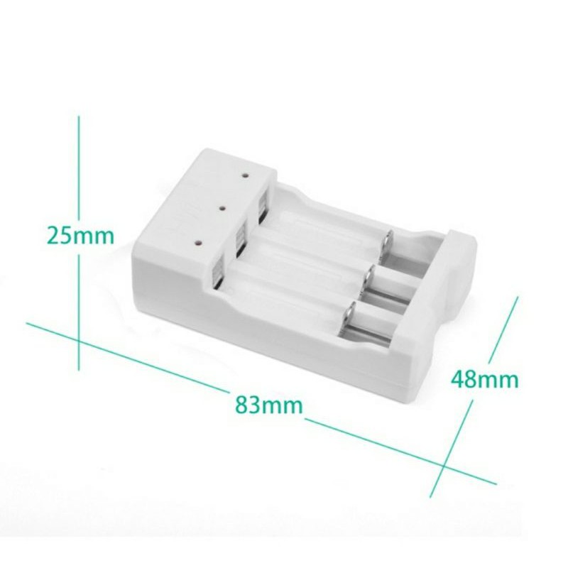 Charger Baterai USB PLUG 4 Slot For AA2 / AAA3 Original